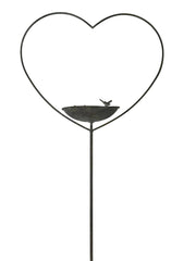 Antique Grey Heart Bird Bath Stake Feeder Garden Giftware Decor Decoration Gift8