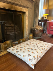 Robin Beige Nature Bird Floor Cushion Red Blue Dog Bed Christmas Indoor Gift6