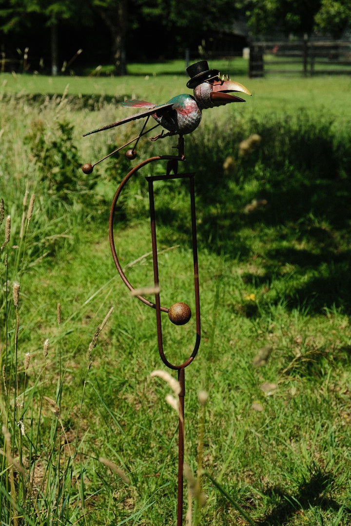Colourful Flying Rocking Balancing Crow Rocker Garden Ornament Decoration Stake8