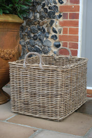 NEW Rectangular Kubu Wicker Rattan Log Storage Handmade Basket Large Heavy Duty2