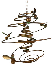 Bee Spiral Hanging Mobile With Bells Gold Garden Ornament Hive Decoration Gift4