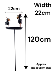 Crow Dad With Baby Birdbath Bird Bath Feeder Garden Water Bowl Gift Decor Stake1
