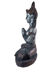 Extra Large Blue Bronze Silver Cross Leg Praying Buddha Garden Decor Decoration13