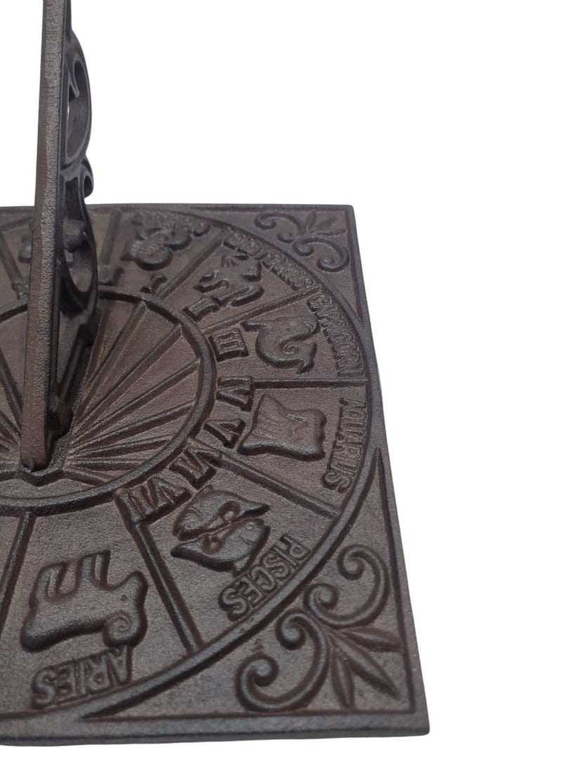 Cast Iron Square Zodiac Sundial Gnomon Decorative Traditional Garden Ornament13