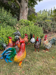 Decorative Dark Brown Metal Cockerel Rooster Garden Outdoor Lawn Ornament Decor11
