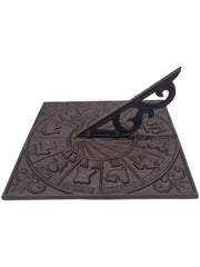 Cast Iron Square Zodiac Sundial Gnomon Decorative Traditional Garden Ornament11