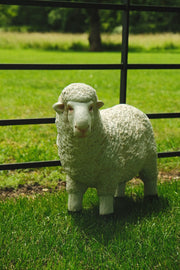 Realistic White Sheep Garden Statue Ornament Resin Outdoor Farm Animal Decor0