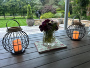Black Metal Hanging Lantern Candle Holder Rustic Garden Patio Outdoor Decor8