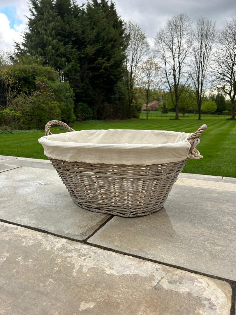 Natural Collection Laundry Lined Wicker Laundry Plain Liner Basket With Handles9