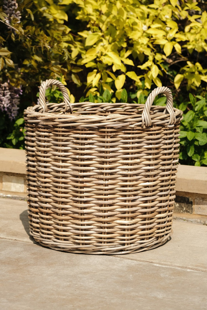 NEW Round Kubu Wicker Rattan Log Storage Handmade Traditional Fireside Basket2