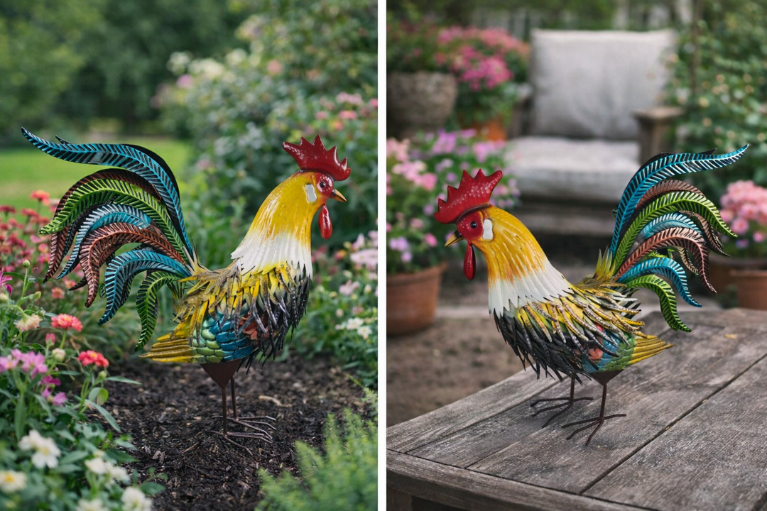 Decorative Cockerel Bird Animal Countryside Metal Garden Giftware Ornament2