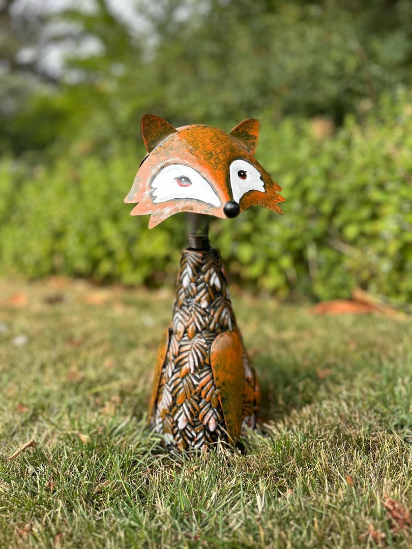 Metal Fox Garden Ornament Stake Cute Woodland Outdoor Lawn Decor Gift Decoration4