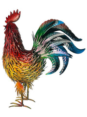 Rustic Metal Rooster Garden Ornament Bright Outdoor Yard Farmhouse Decor20