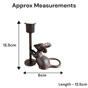 Pair of Cast Iron Mouse Candlestick Holders Mice Candle Sticks Rustic Decor Gift1
