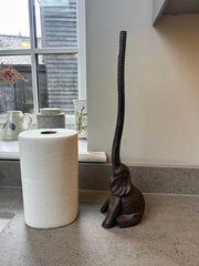 Cast Iron Elephant Kitchen Roll Holder Paper Towel Stand Animal Door Stop Gift0