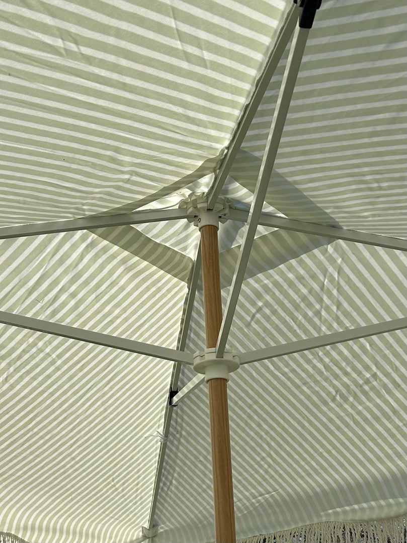 Green Stripe Gazebo Marquee Canopy Fringe Outdoor Garden Beach Cabana Style UK6