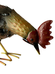 Decorative Metal Brown Hen & Cockerel Garden Statue Outdoor Lawn Ornament Pair8