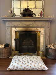 Robin Beige Nature Bird Floor Cushion Red Blue Dog Bed Christmas Indoor Gift10