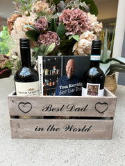 Wooden Crate Best Dad In The World Decorative Box Hamper Gift Christmas Storage5