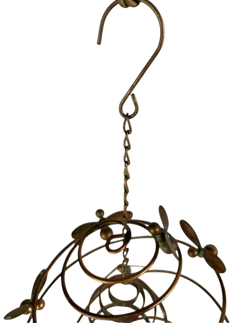 Bee Spiral Hanging Mobile With Bells Gold Garden Ornament Hive Decoration Gift8