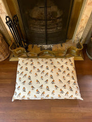 Robin Beige Nature Bird Floor Cushion Red Blue Dog Bed Christmas Indoor Gift12
