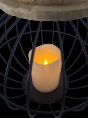 Black Metal Hanging Lantern Candle Holder Rustic Garden Patio Outdoor Decor5