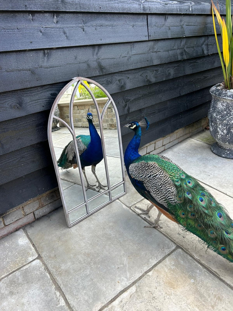 Dorchester XL Solar Powered Gothic Arch Garden Mirror LED Outdoor Wall Decor15