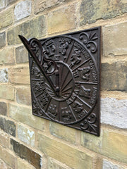 Cast Iron Square Zodiac Sundial Gnomon Decorative Traditional Garden Ornament9