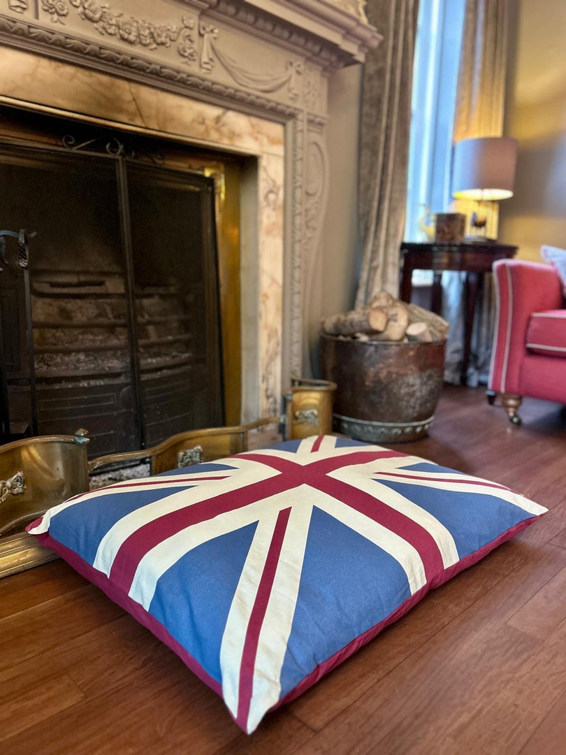 Vintage Retro Union Jack UK Floor Cushion Red Blue Dog Bed Garden Indoor Gift6