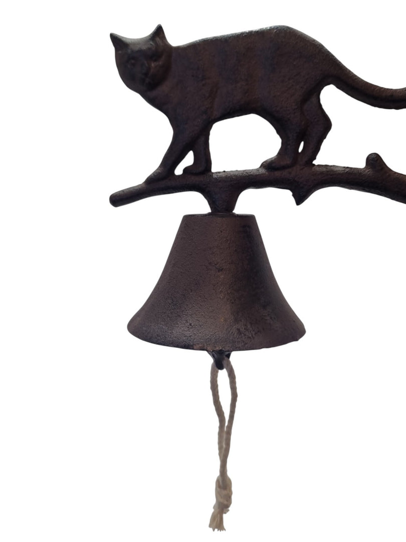 Cast Iron Cat Doorbell Wall Mounted Rustic Garden Home Decorative Hanging Bell9