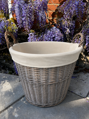 Natural Collection Large Wicker Plain Lined Log Home Tidy Laundry Storage Basket2