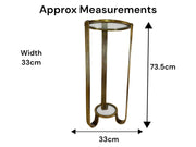 Elegant Gold Metal Accent Side Table With Glass Inserts Slim Home Decor Vintage1