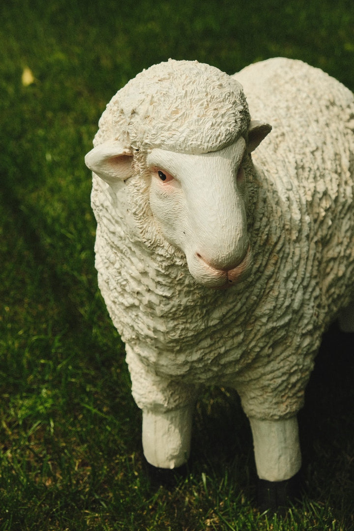 Realistic White Sheep Garden Statue Ornament Resin Outdoor Farm Animal Decor15