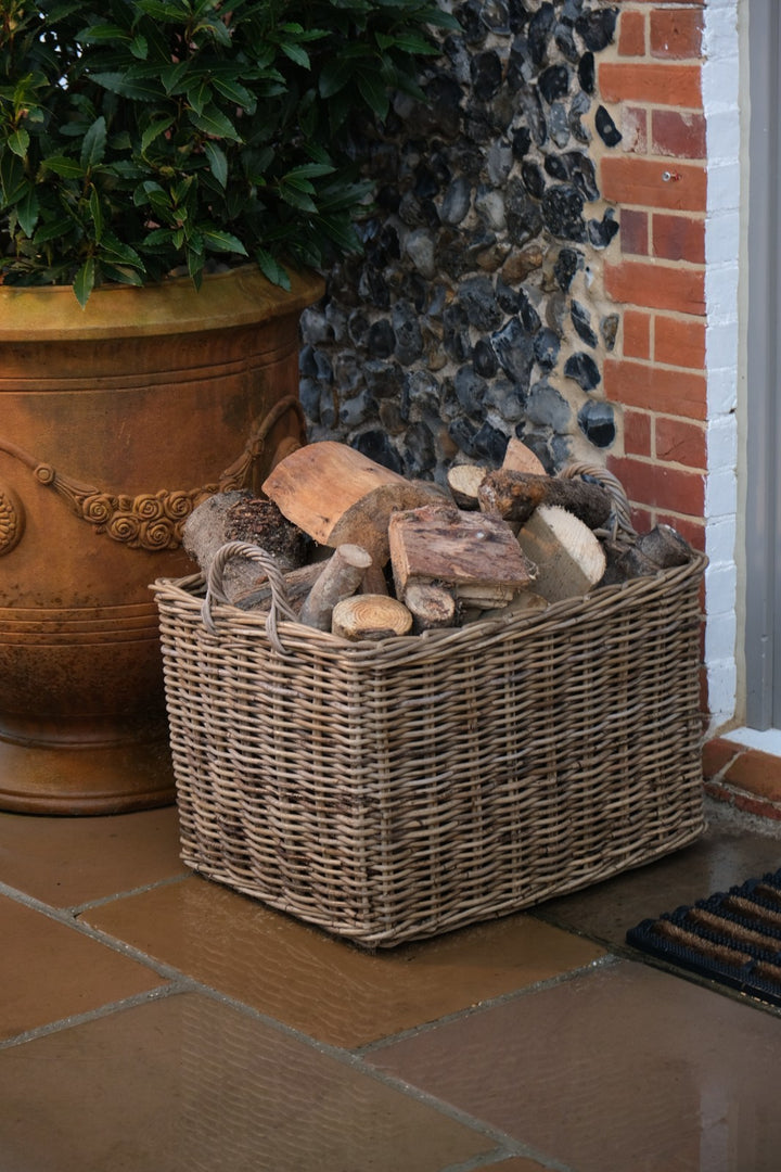 NEW Rectangular Kubu Wicker Rattan Log Storage Handmade Basket Large Heavy Duty7
