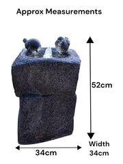 Black Two Birds Water Feature With Light Garden Gift Outdoor Decor Decoration1