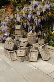 NEW Round Kubu Wicker Rattan Log Storage Handmade Traditional Fireside Basket15