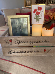 Wooden Crate Robins Appear When Loved Ones Are Near Decorative Box Christmas0