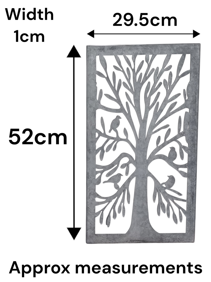 Zinc Tree of Life Wall Mirror with Birds Garden Outdoor Wall Plaque Decoration15