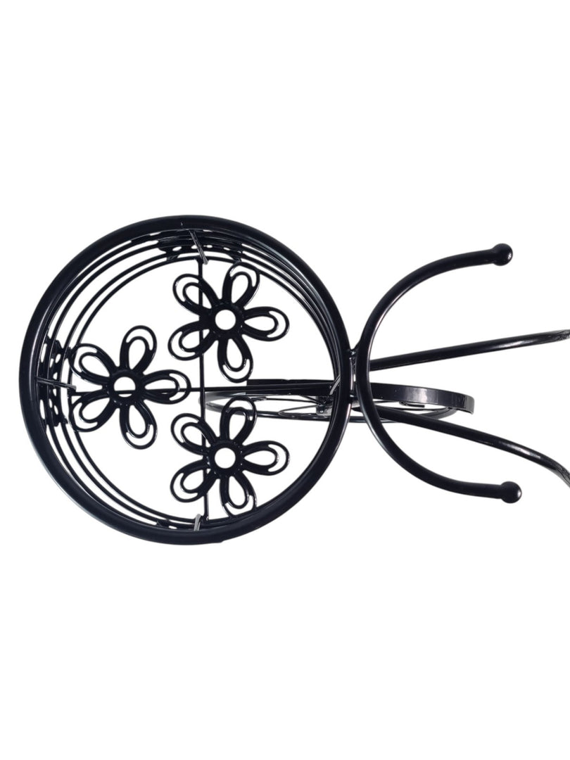 2 Tier Trike Pot Holder Metal Garden Flowers Plant Display Planter in Black21
