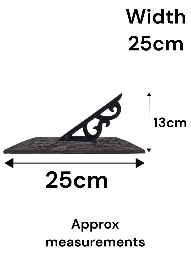 Cast Iron Square Zodiac Sundial Gnomon Decorative Traditional Garden Ornament1