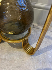 Elegant Gold Metal Accent Side Table With Glass Inserts Slim Home Decor Vintage7