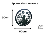 50cm Wall Art Mirror Fairy Fairies Decoration Decor Garden Home Gift Black1