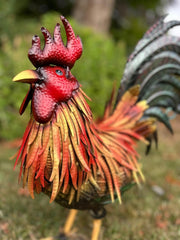 Decorative Metallic Cockerel Rooster Garden Statue Outdoor Lawn Ornament Metal4