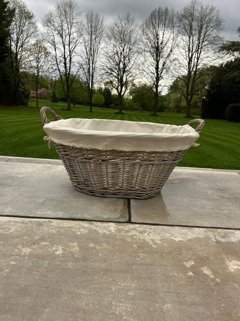 Natural Collection Laundry Lined Wicker Laundry Plain Liner Basket With Handles6