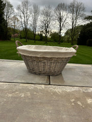 Natural Collection Laundry Lined Wicker Laundry Plain Liner Basket With Handles6