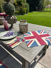 Set of 4 Union Jack Cotton Napkins British Flag Table Napkins Reusable Washable2