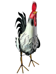 Decorative Black & White Metal Cockerel Rooster Garden Outdoor Lawn Ornament9