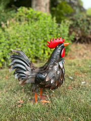 Decorative Dark Brown Metal Cockerel Rooster Garden Outdoor Lawn Ornament Decor0