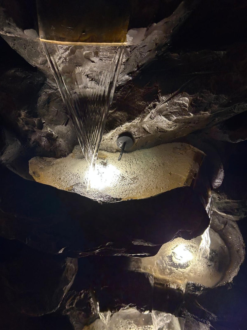Rock Pool Water Feature Slate Effect Garden Light Up LED Outdoor Decor Gift12