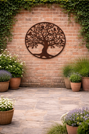 Large Bronze Tree & Birds Metal Garden Outdoor Wall Art  Plaque 80cm Diameter3